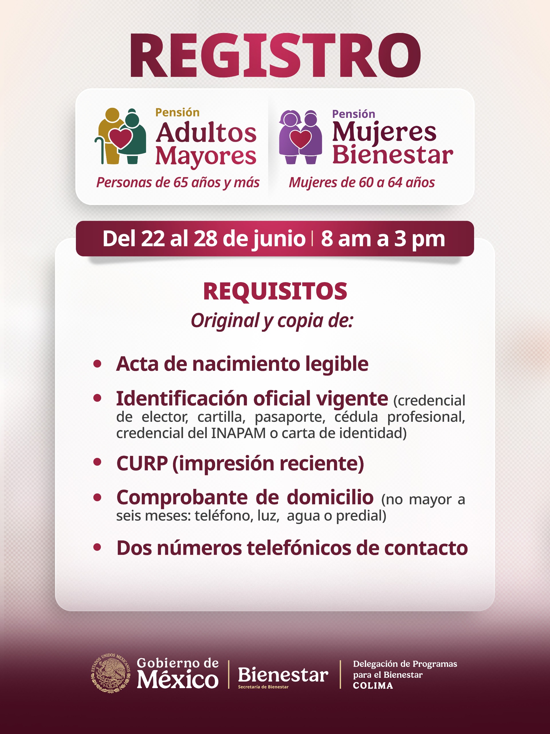 En este momento estás viendo Del 22 al 28 de junio se realiza el registro a las Pensiones para Adultos Mayores y Mujeres Bienestar: Rosario Silva