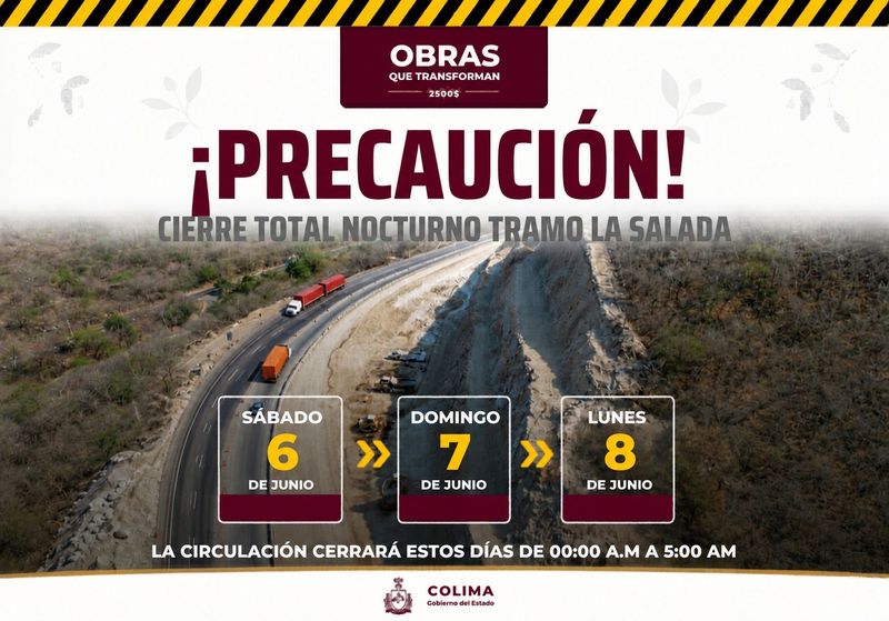En este momento estás viendo Seidum Colima alerta por cierre total nocturno en ‘La Salada’ este sábado, domingo y lunes