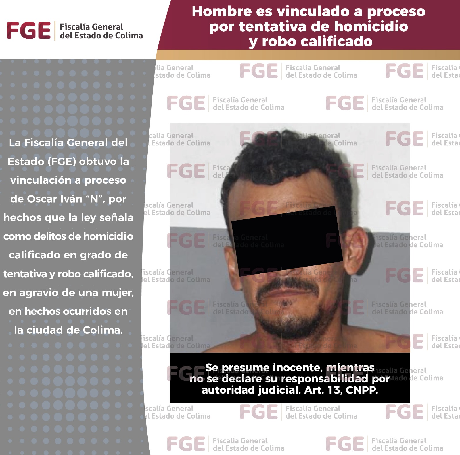 En este momento estás viendo Hombre es vinculado a proceso por tentativa de homicidio y robo calificado
