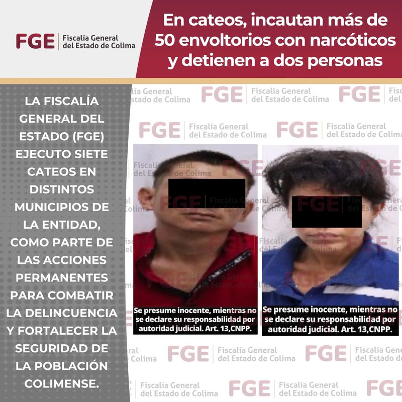 En este momento estás viendo En cateos, incautan más de 50 envoltorios con narcóticos y detienen a dos personas