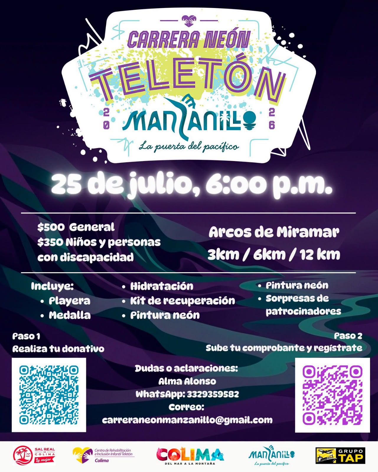 En este momento estás viendo Ayuntamiento de Manzanillo invita a participar en la Carrera Neón Teletón