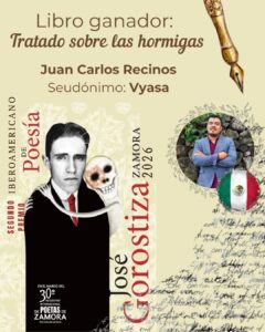 Lee más sobre el artículo Juan Carlos Recinos gana el segundo premio iberoamericano de poesía José Gorostiza