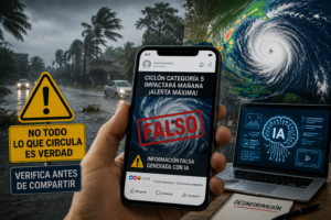 Lee más sobre el artículo Advierten por desinformación generada con IA sobre ciclones y lluvias