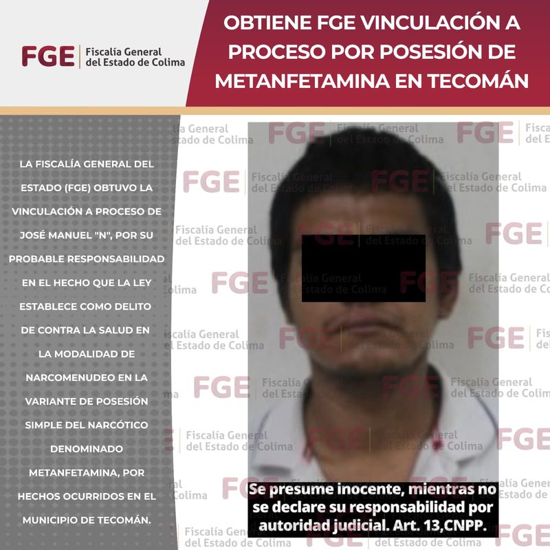 En este momento estás viendo Obtiene FGE vinculación a proceso por posesión de enervantes en Tecomán