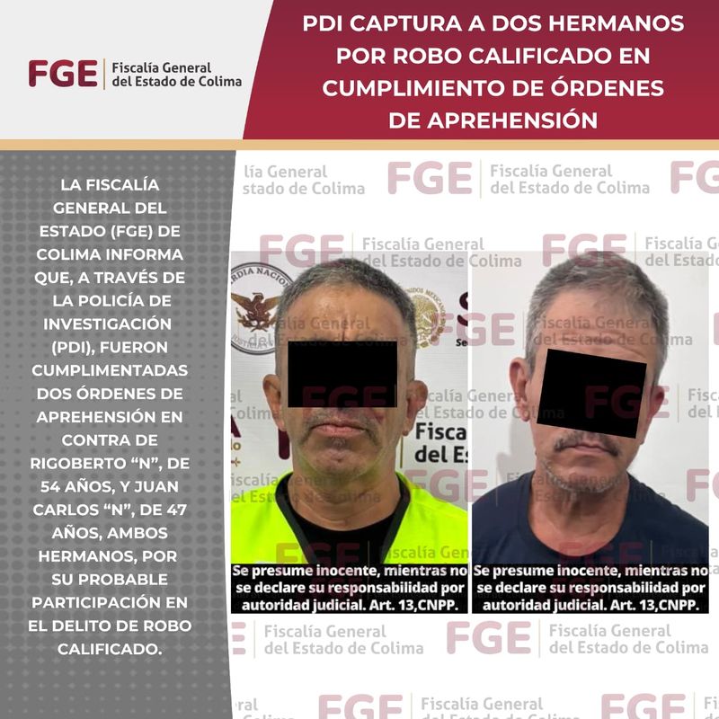 En este momento estás viendo Capturan a dos hermanos por robo calificado