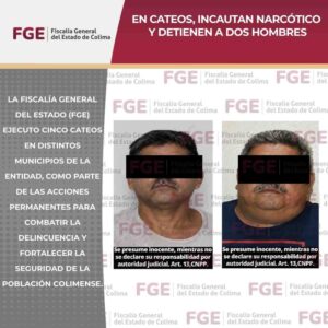 Lee más sobre el artículo En cateos, incautan narcótico y detienen a dos hombres