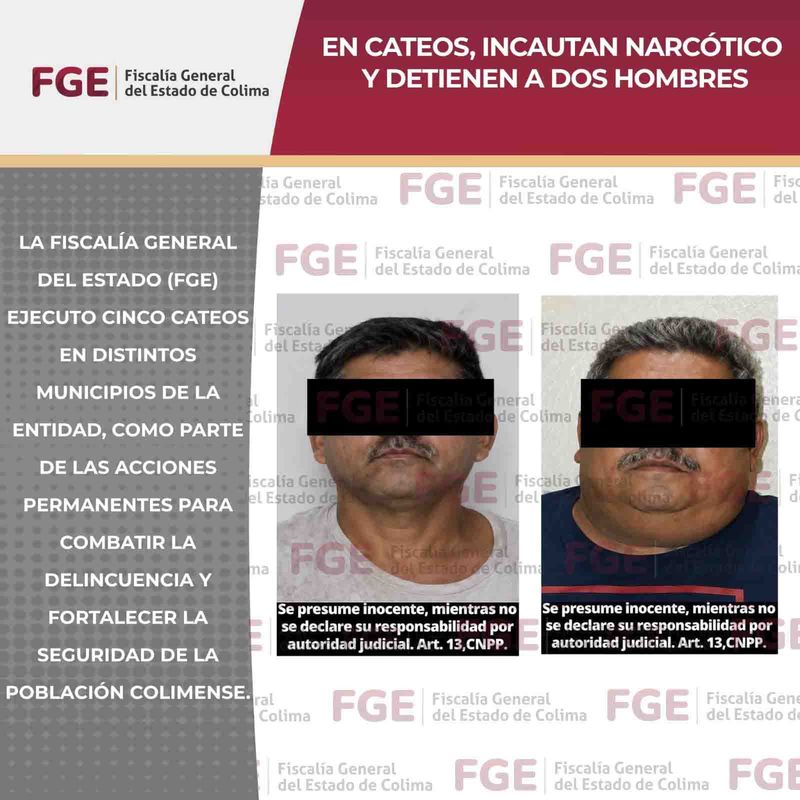 En este momento estás viendo En cateos, incautan narcótico y detienen a dos hombres