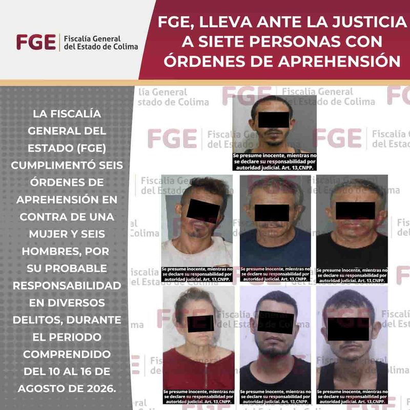 En este momento estás viendo FGE, lleva ante la justicia a siete personas con órdenes de aprehensión