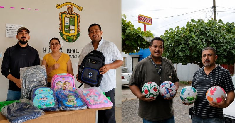 En este momento estás viendo Regidor Jorge González Magaña entrega apoyos escolares y deportivos en comunidades de Tecomán