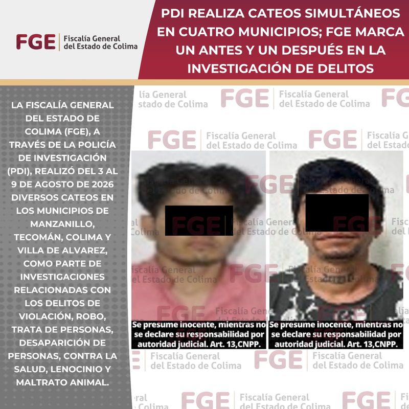 En este momento estás viendo Realizan cateos simultáneos en cuatro municipios; FGE marca un antes y un después en la investigación de delitos
