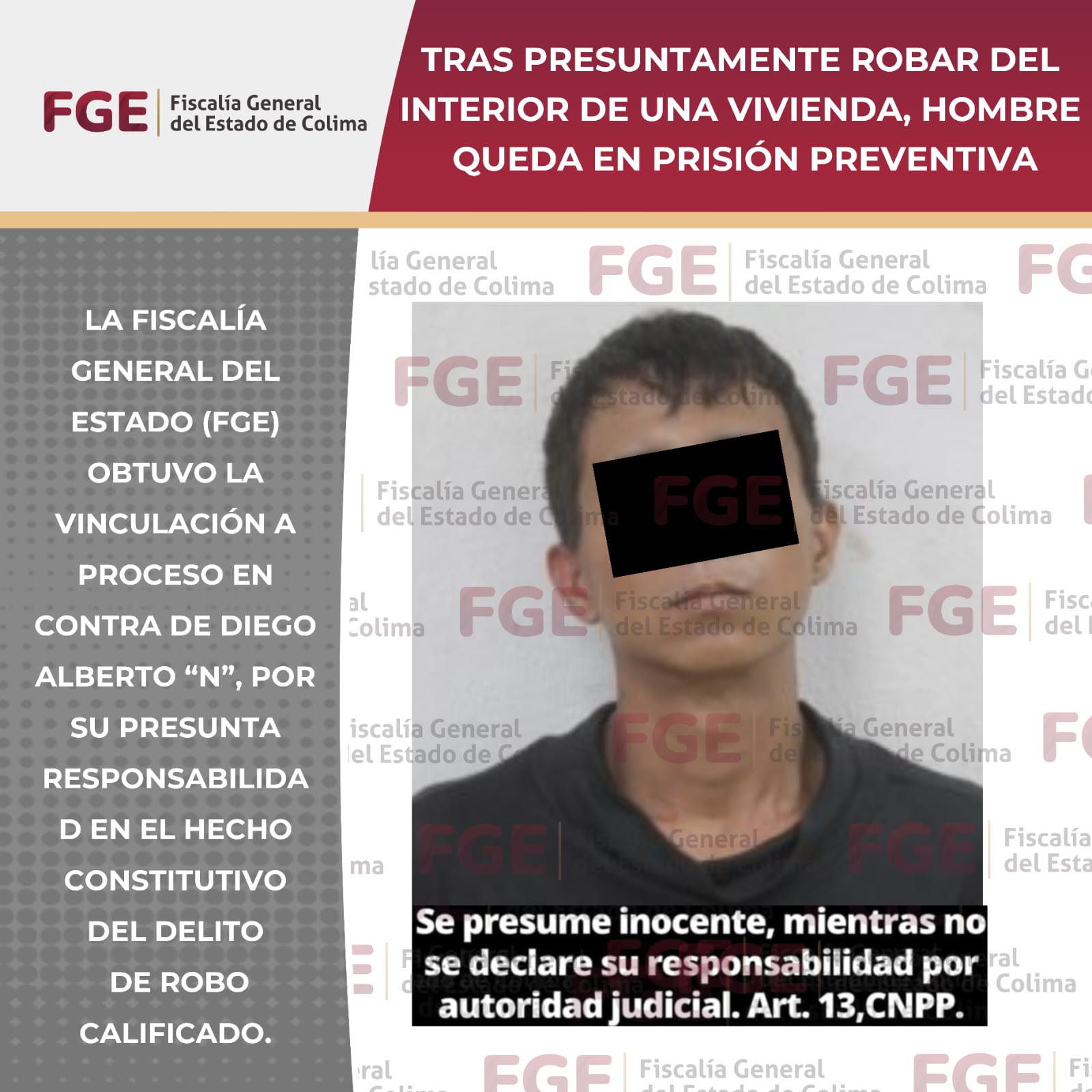En este momento estás viendo Tras presuntamente robar del interior de una vivienda, hombre queda en prisión preventiva