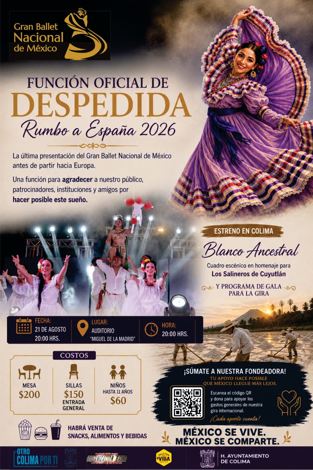 En este momento estás viendo Ayuntamiento de Colima invita a la función oficial de despedida del Gran Ballet Nacional de México