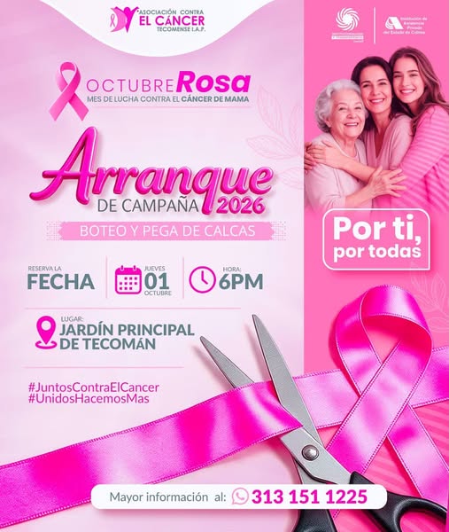 En este momento estás viendo Octubre Rosa 2026 tendrá actividades durante todo el mes en Tecomán
