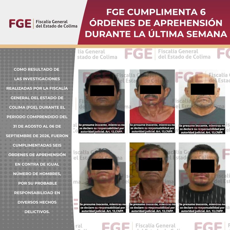 En este momento estás viendo FGE cumplimenta 6 órdenes de aprehensión durante la última semana