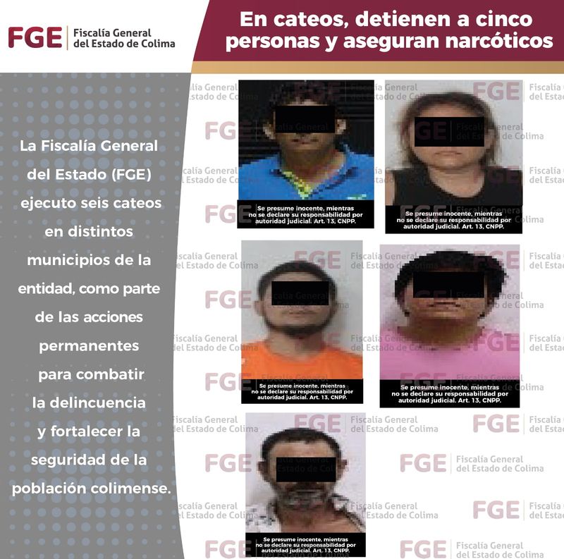 En este momento estás viendo En cateos, detienen a cinco personas y aseguran narcóticos