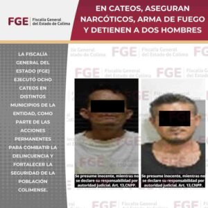 Lee más sobre el artículo En cateos, aseguran narcóticos, arma de fuego y detienen a dos hombres