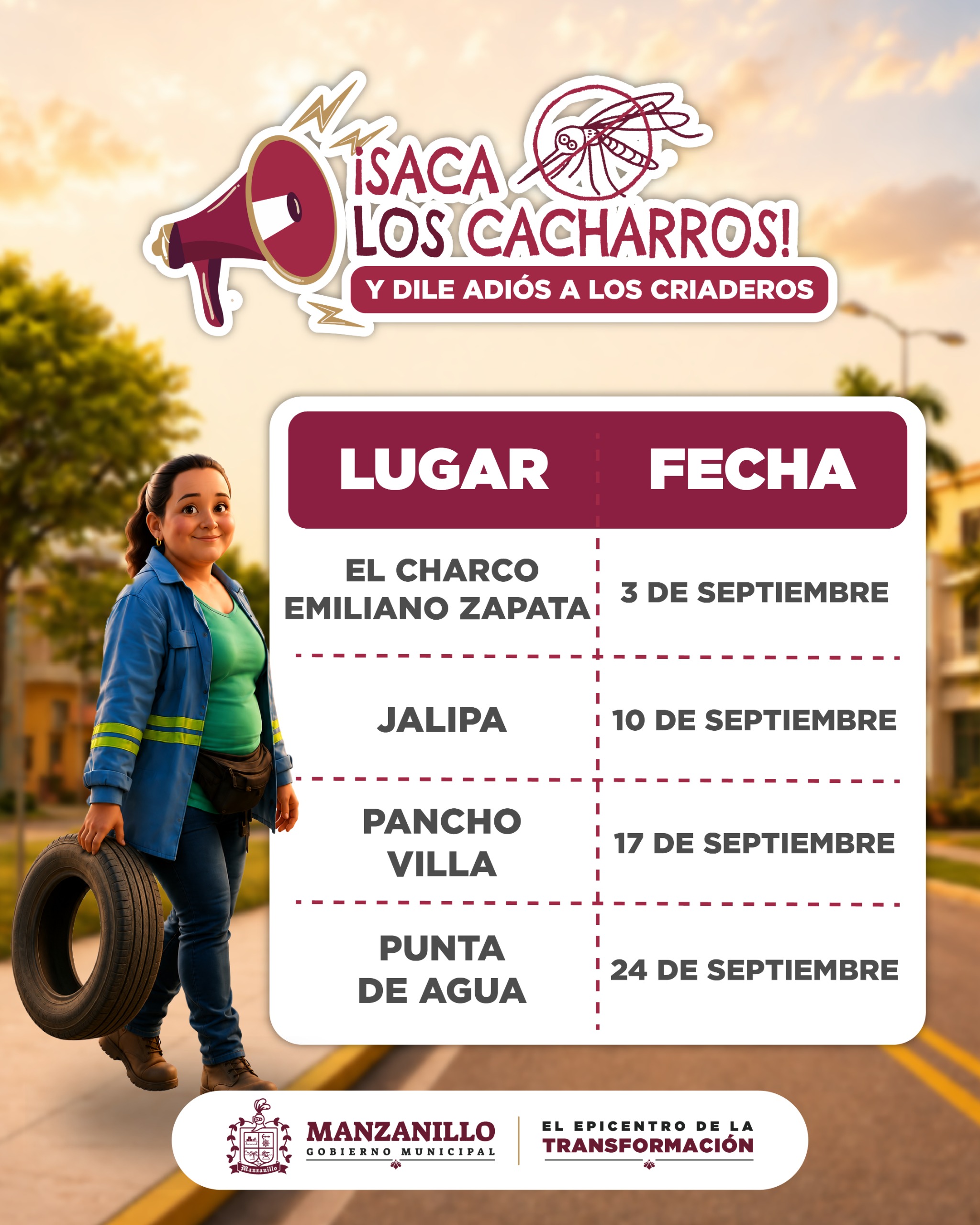 En este momento estás viendo Ayuntamiento de Manzanillo continúa en septiembre con jornadas de descacharrización para prevenir criaderos de mosquitos