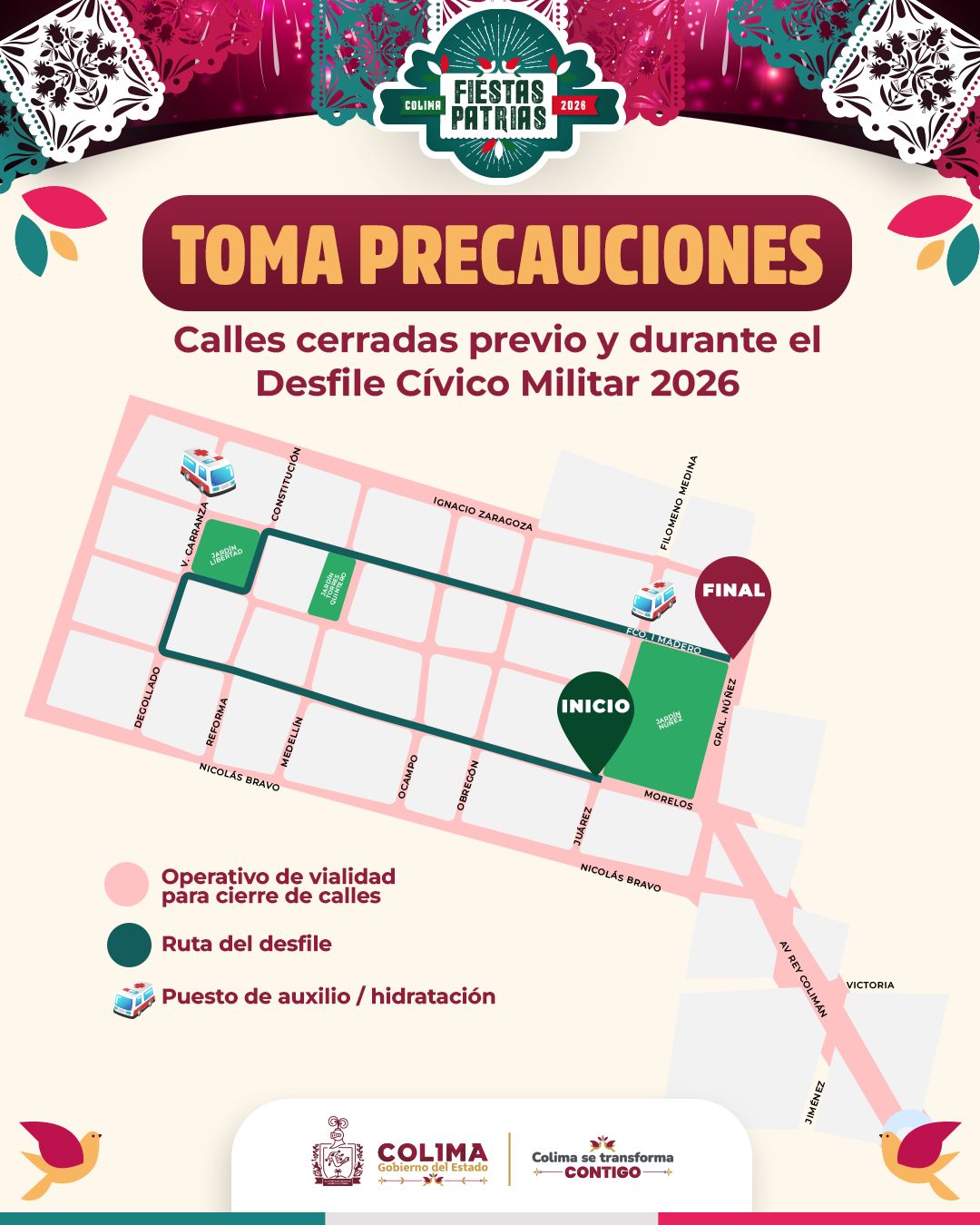 En este momento estás viendo Gobierno del Estado de Colima invita a presenciar el desfile por el aniversario de la Independencia de México