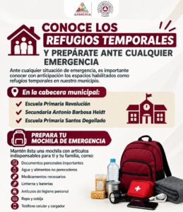 Lee más sobre el artículo Protección Civil de Armería informa sobre refugios temporales ante una emergencia