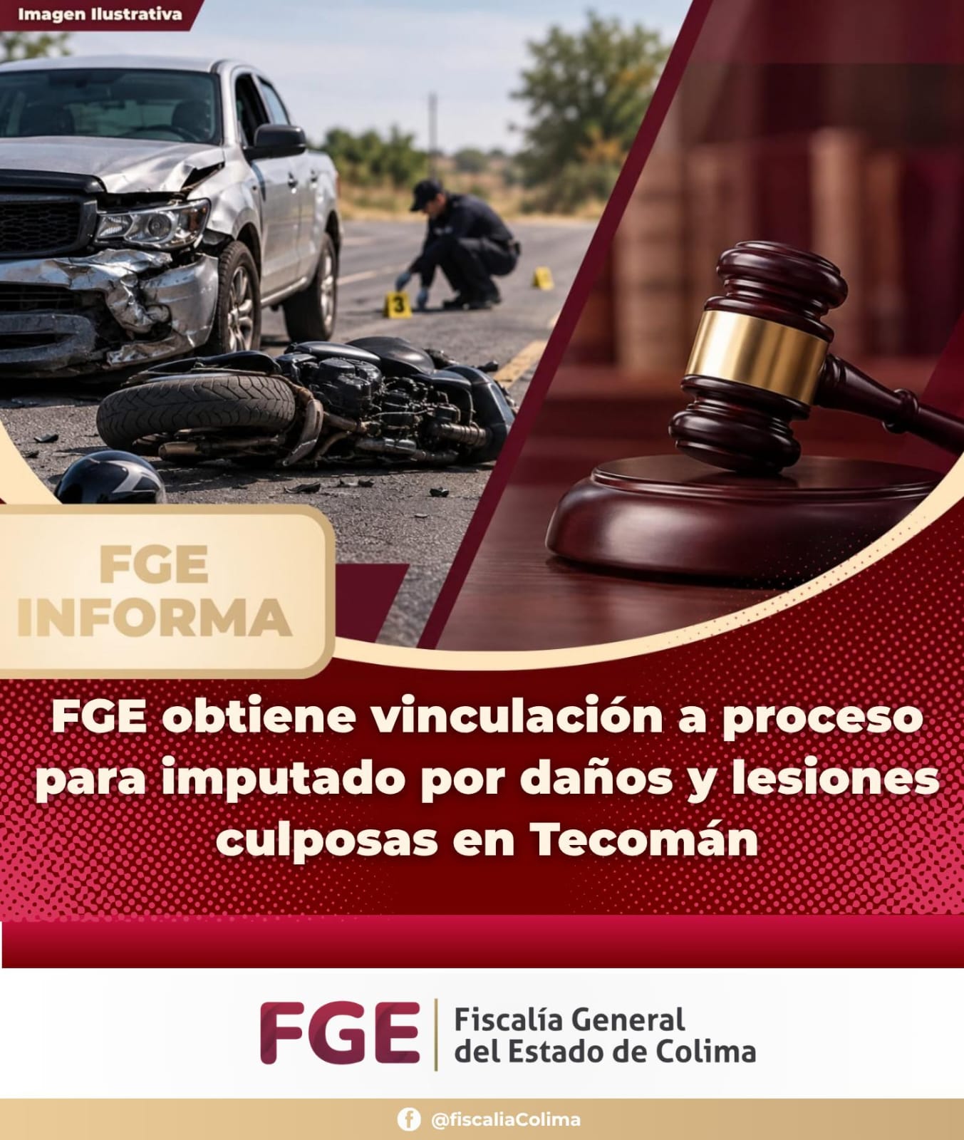 En este momento estás viendo FGE obtiene vinculación a proceso para imputado por daños y lesiones culposas en Tecomán