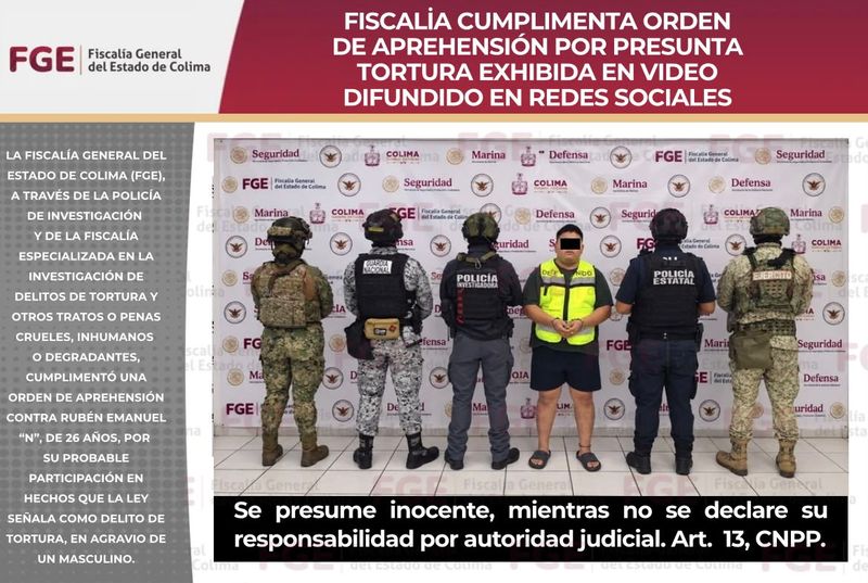 En este momento estás viendo Fiscalía cumplimenta orden de aprehensión por presunta tortura exhibida en video difundido en redes sociales