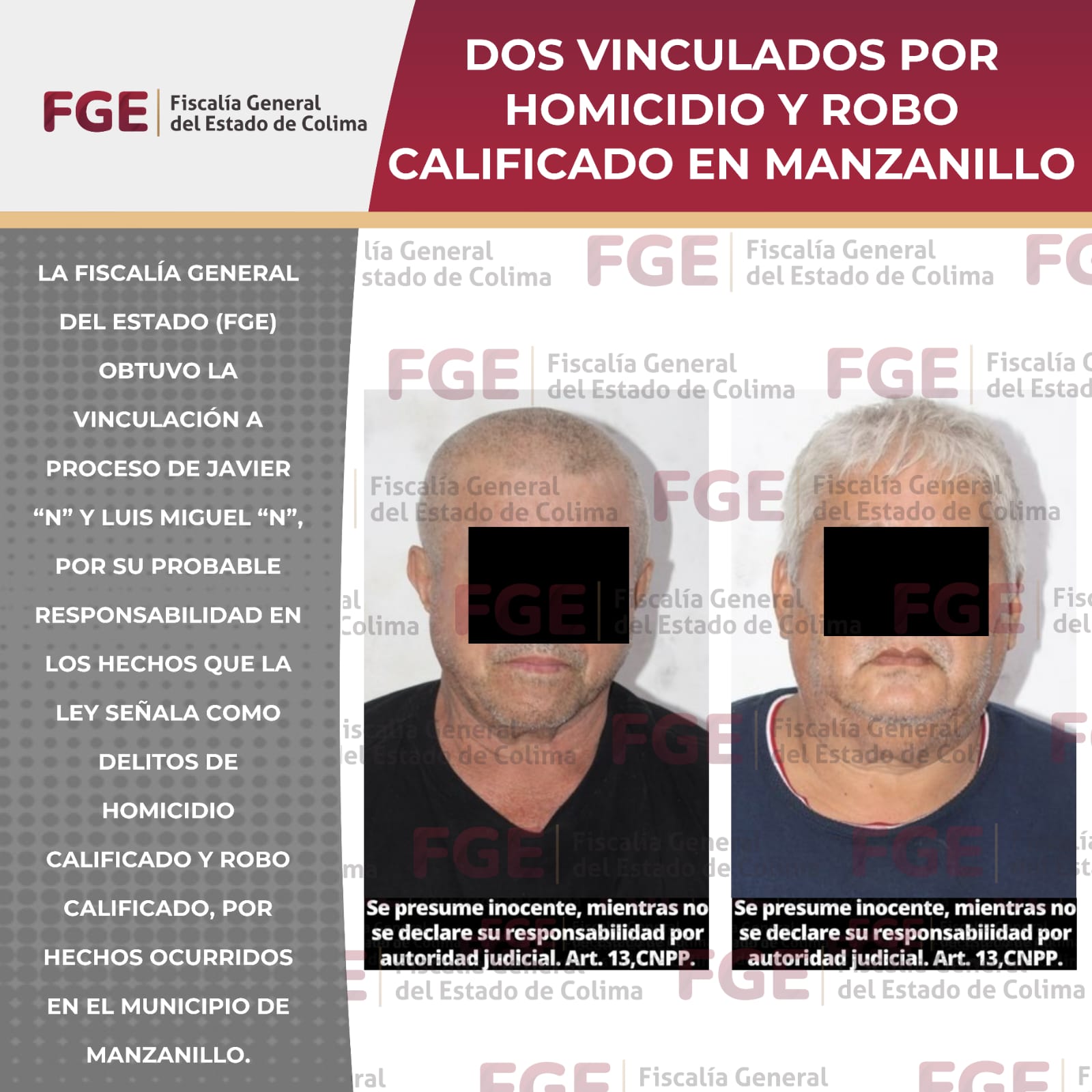 En este momento estás viendo Dos vinculados por homicidio y robo calificado en Manzanillo